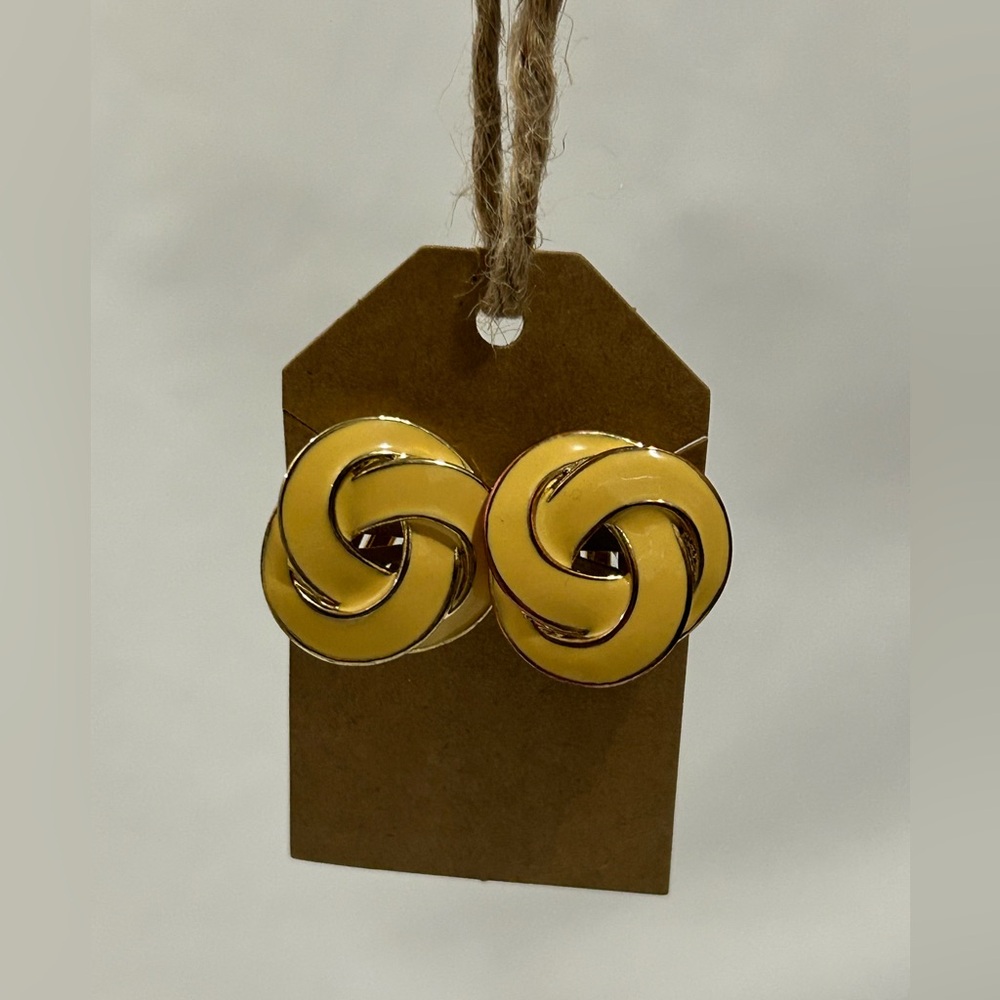 Gold Knot Clip-On Earrings